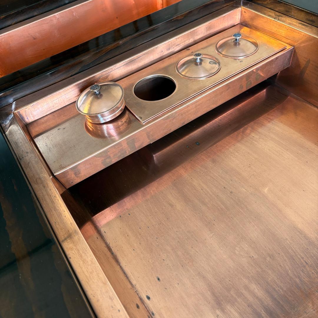 銘木　黒檀　囲炉裏テーブル　木製火鉢×座卓