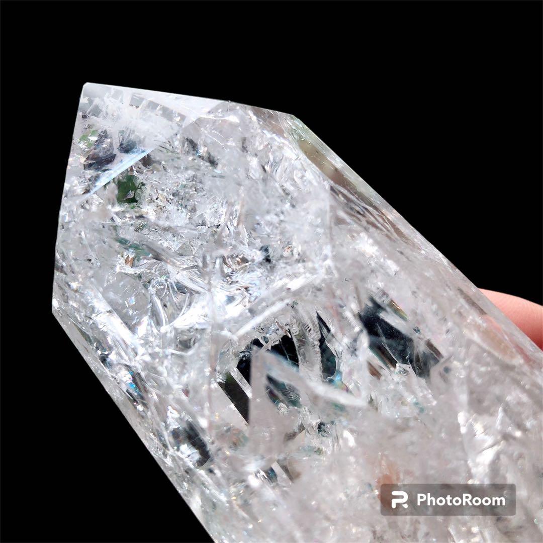 【オススメ】☆レインボー入りクラック水晶ポイント☆