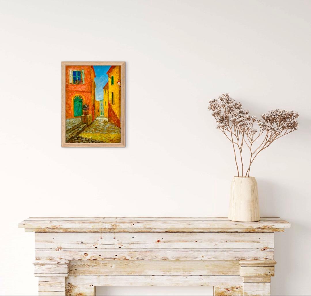 フランスの街並 F4 油彩画 風景画 絵画