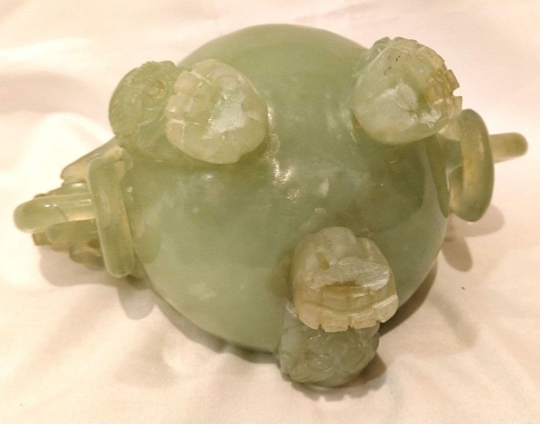 翡翠 三足香炉 龍