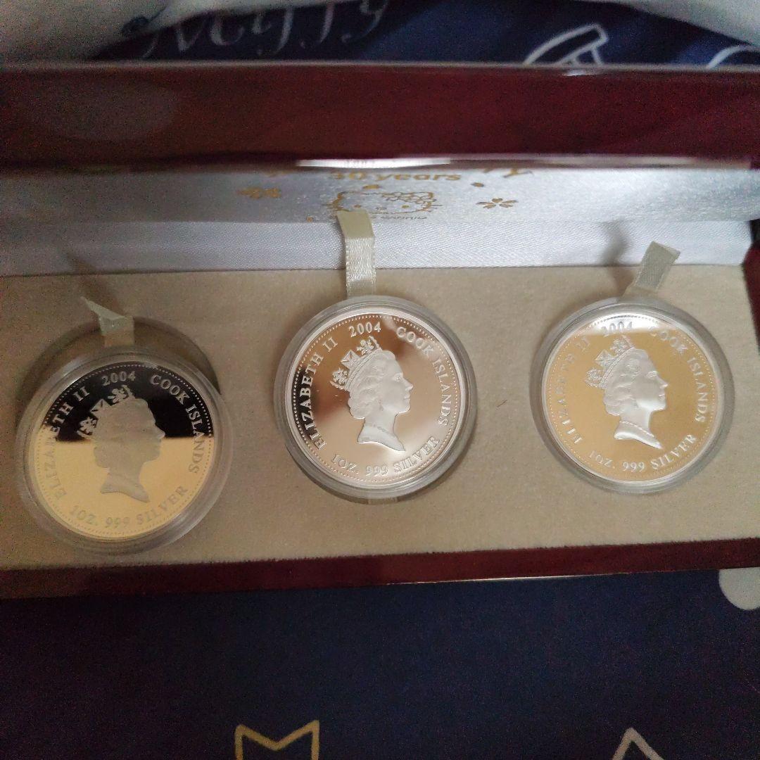 祝30周年記念ハローキティKABUKI銀貨プルーフ3枚セット