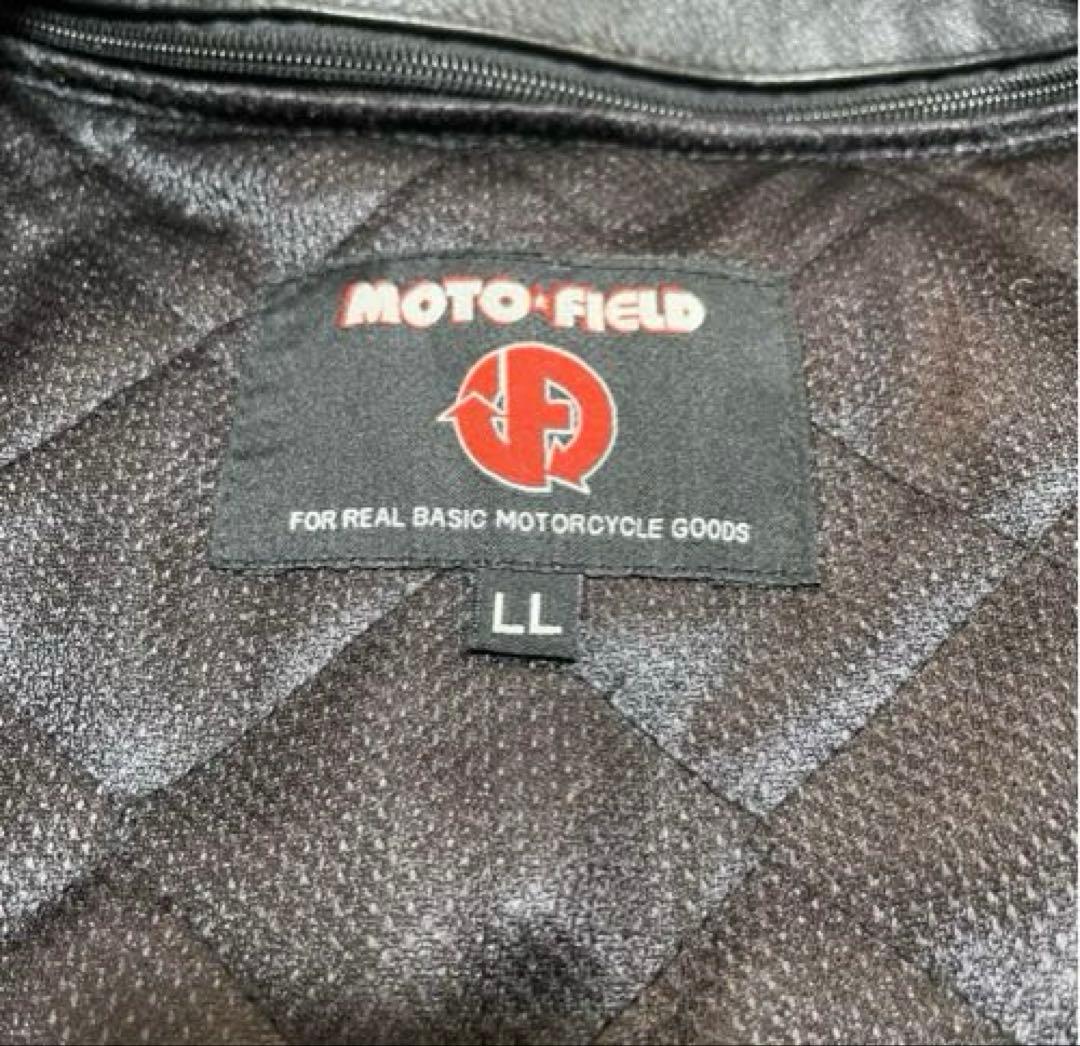 【良品】MOTO FIELD 牛革 レザーライダースジャケットBLACK LL