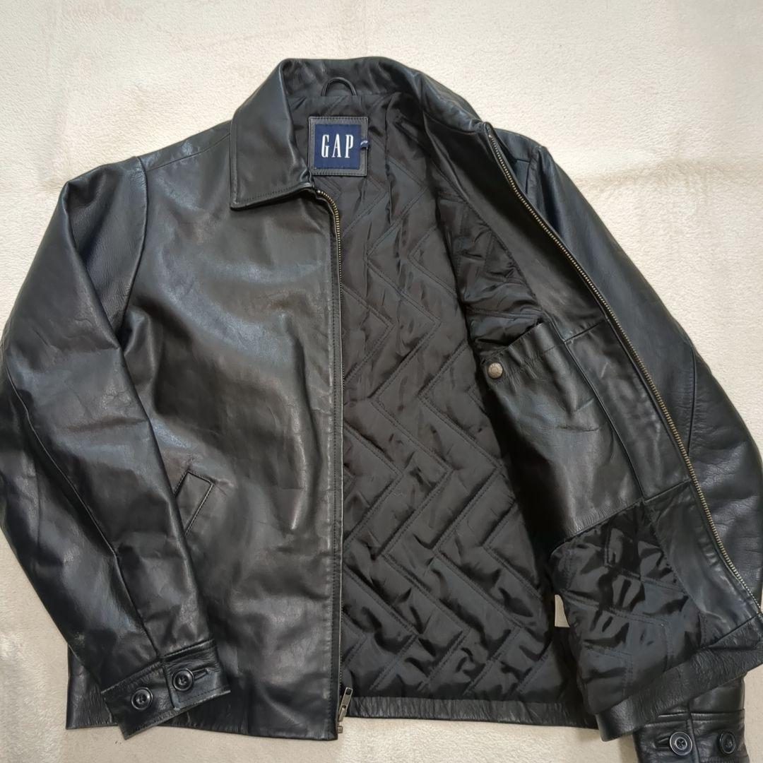 美品 オールドギャップ 牛革 レザージャケット ブラック ライダース