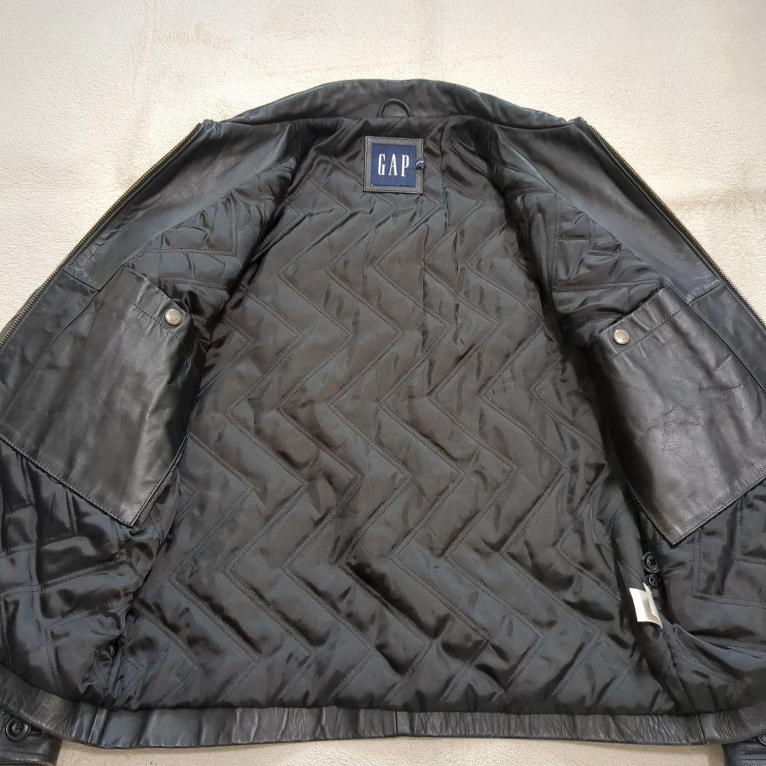 美品 オールドギャップ 牛革 レザージャケット ブラック ライダース