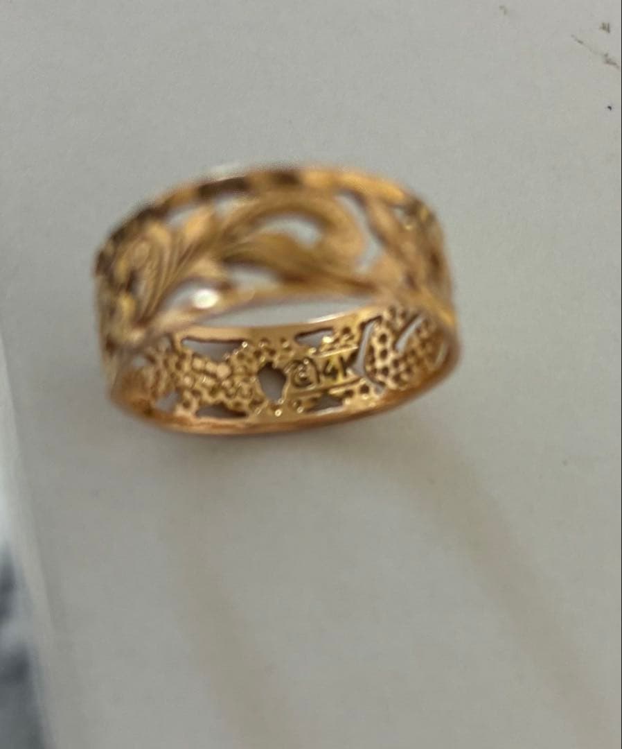 14k ハワイアンジュエリー　6号　指輪　ピンクゴールド