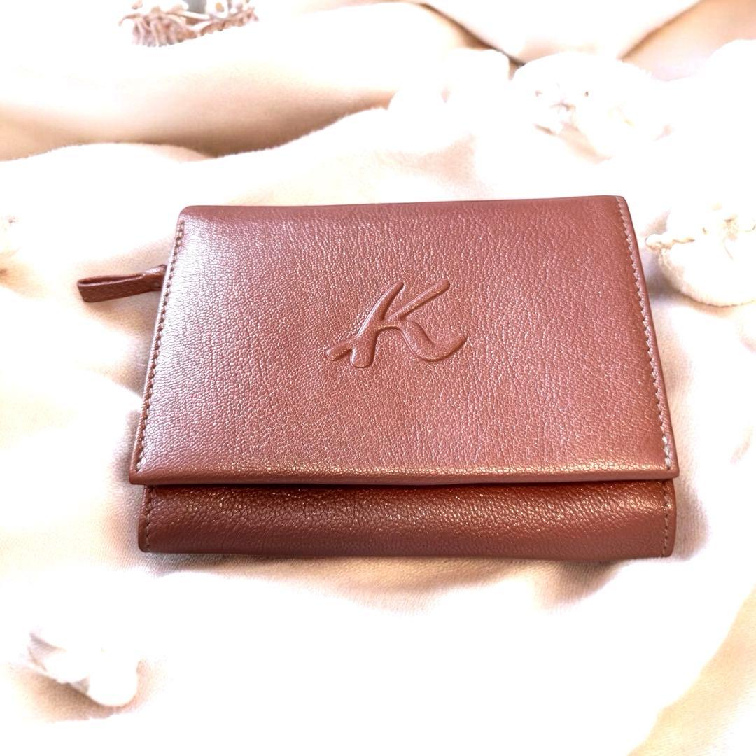 新品 KITAMURA キタムラ ピンク 桜色 ラメ レザー 折り財布