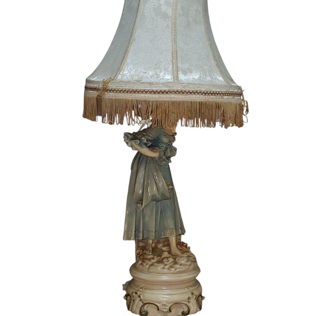 【激レア/特大90cm】高級 陶器製 アンティークランプ 西洋美術 フィギュリン