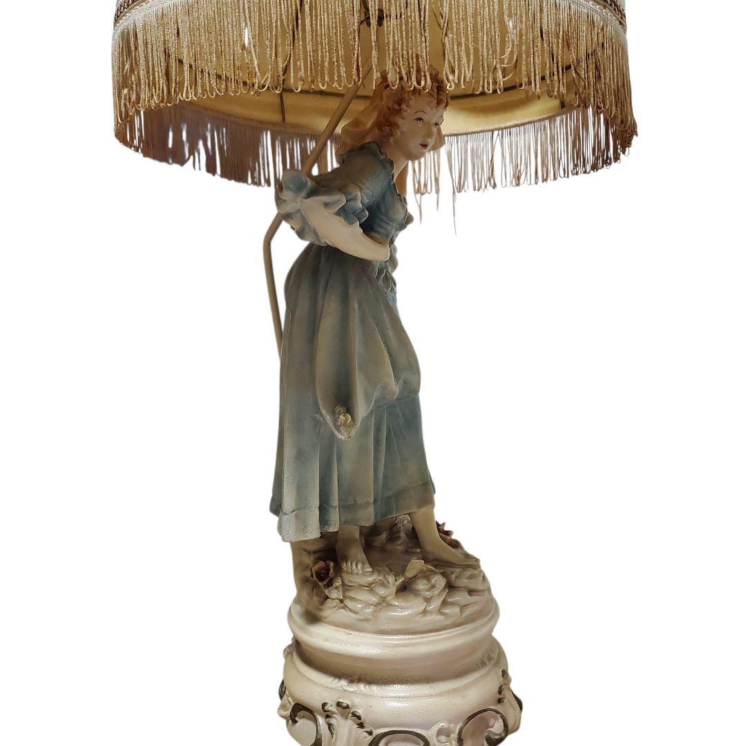 【激レア/特大90cm】高級 陶器製 アンティークランプ 西洋美術 フィギュリン