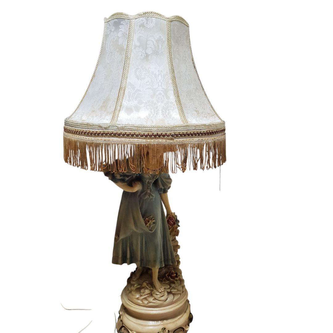 【激レア/特大90cm】高級 陶器製 アンティークランプ 西洋美術 フィギュリン