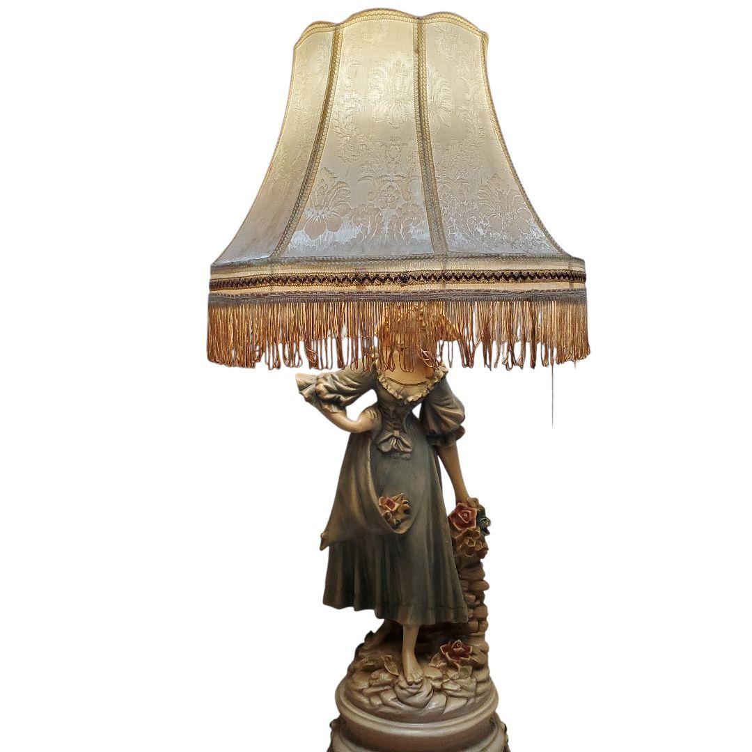 【激レア/特大90cm】高級 陶器製 アンティークランプ 西洋美術 フィギュリン