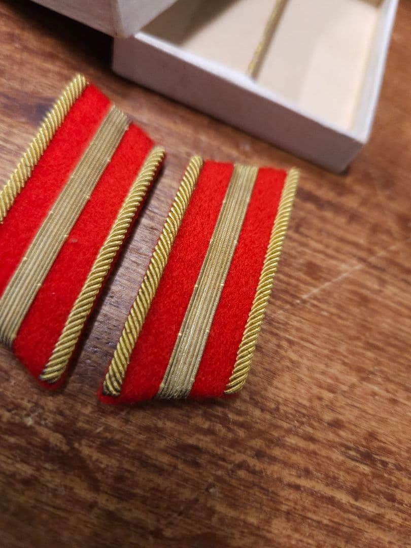 当時物 九八式「准尉」襟章 箱付き 階級章 大日本帝国 日本陸軍 軍隊