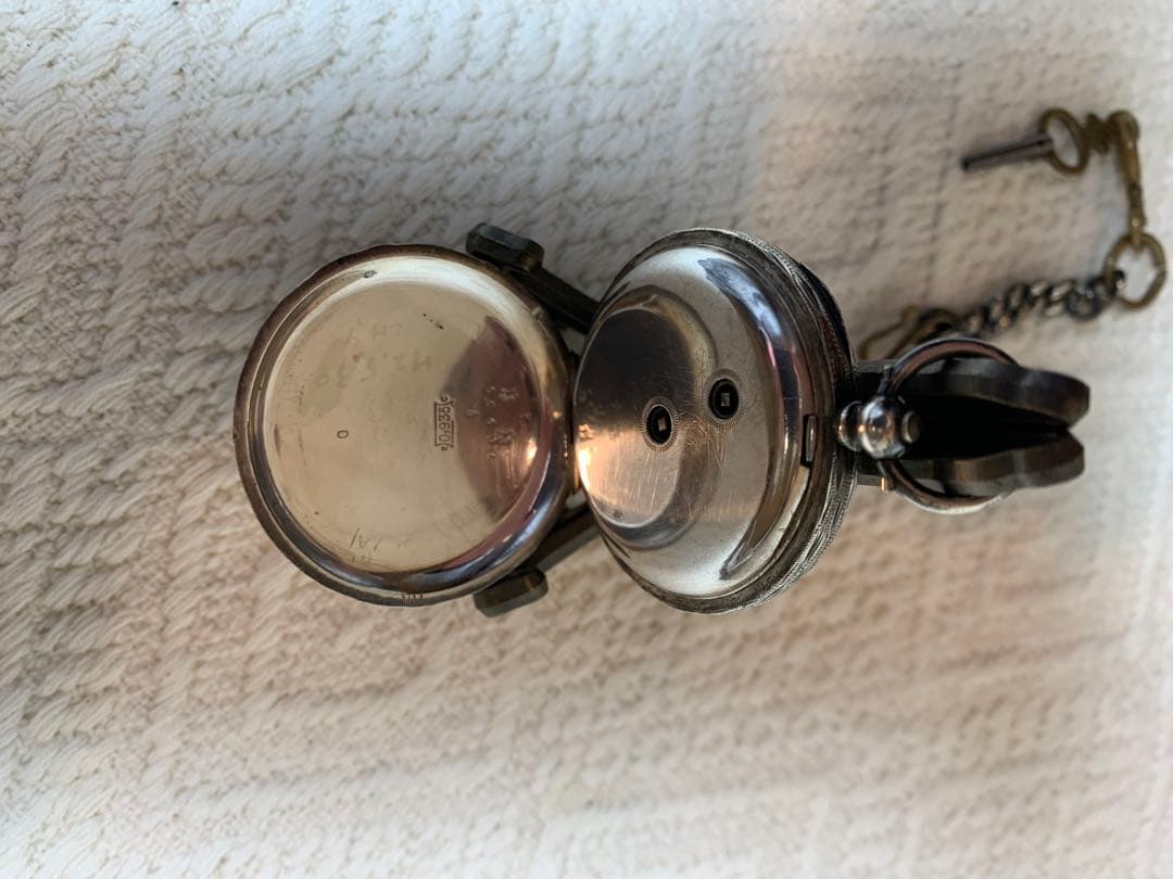 純銀　アンティーク懐中時計