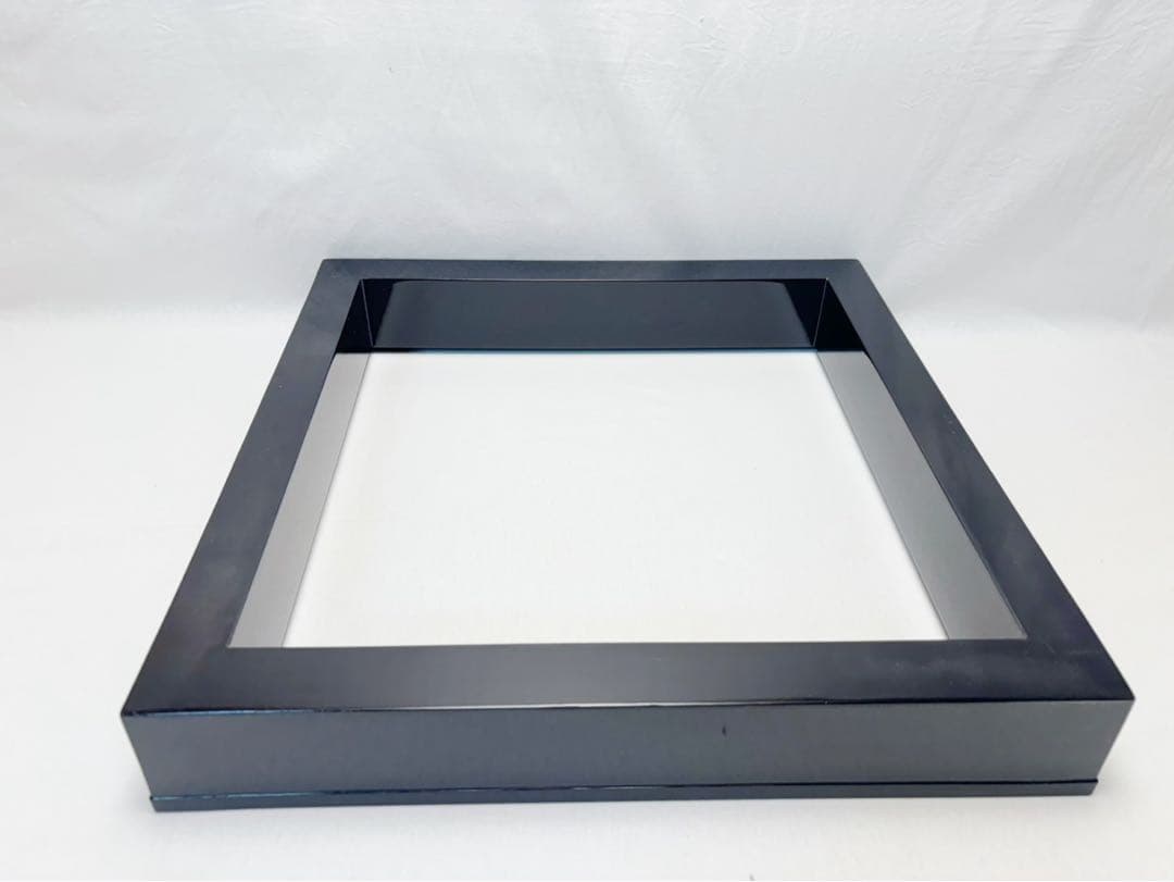 未使用 茶道具 塗師 真斎作 輪島塗黒真塗 炉縁 炉壇 広間 茶の湯 茶席共箱