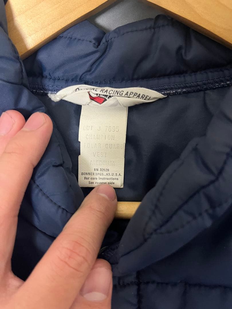 70s Champion スパークプラグ ベスト レーシング ダウンベスト