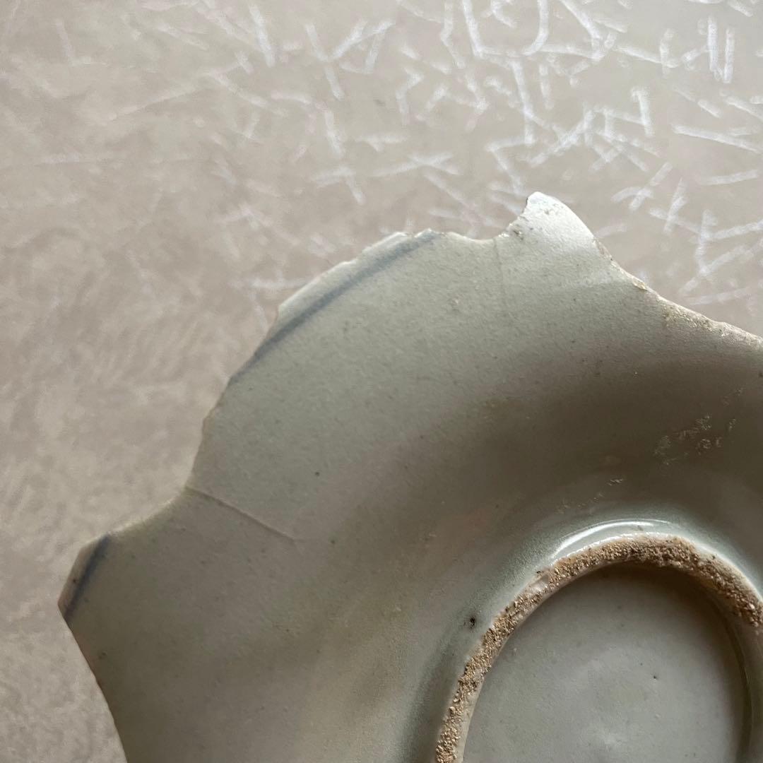 【研修中】初期伊万里吹墨千鳥皿陶片 天狗谷窯