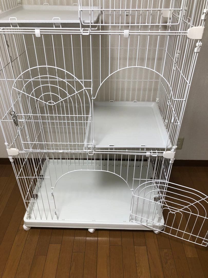 アイリスオーヤマ オリジナルペットケージ 3段 キャスター付 ホワイト