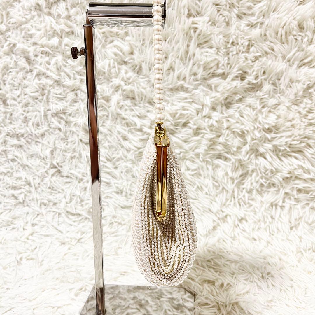 ✨極美品✨ Lumyはしもと 皇室御用達　パールバッグ ゴール金具　検査証付