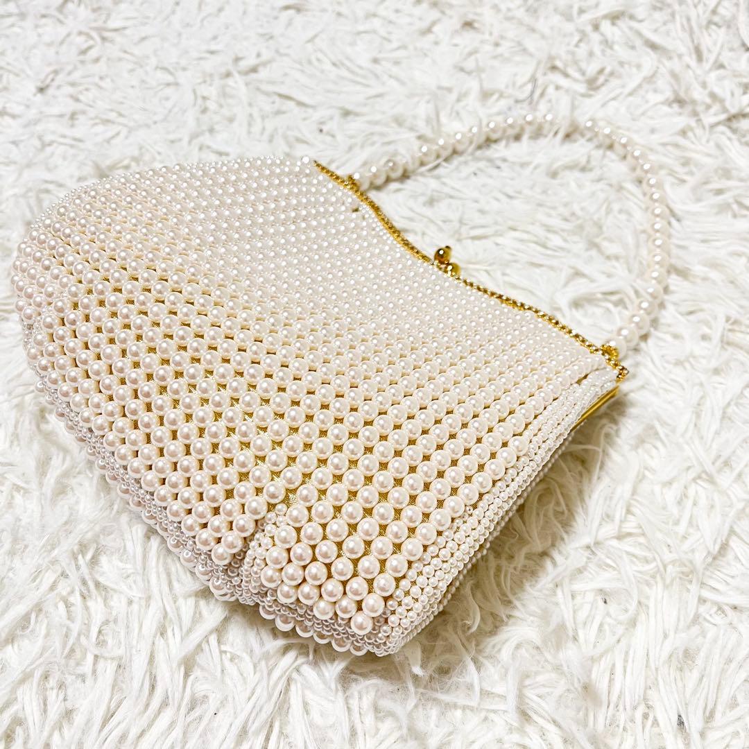 ✨極美品✨ Lumyはしもと 皇室御用達　パールバッグ ゴール金具　検査証付