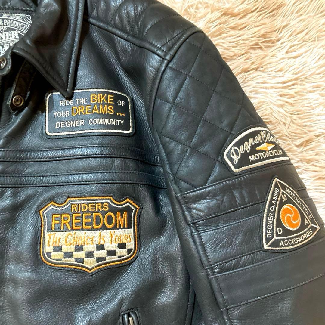 【美品】DEGNER カウレザー ライダースジャケット XL ブラック
