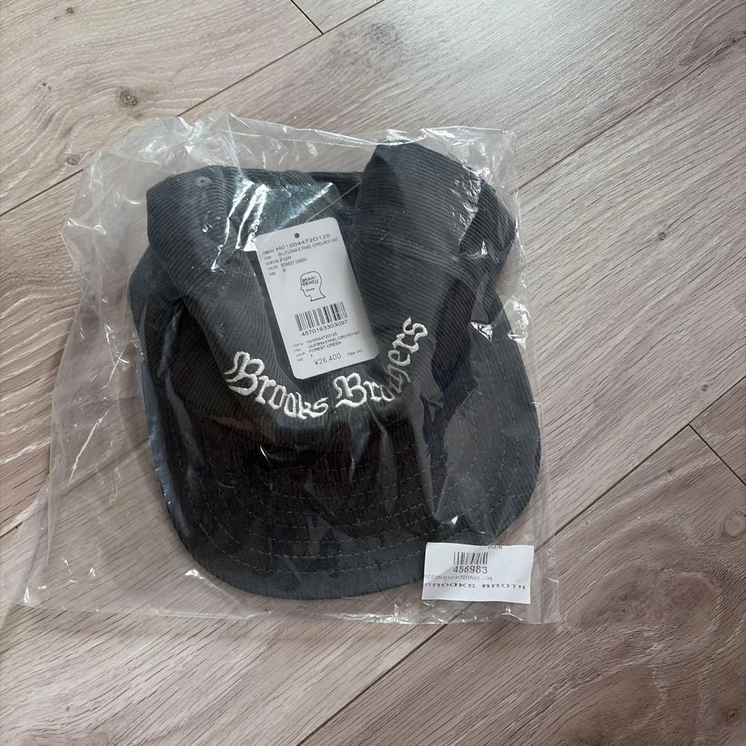 未開封　ブレインデット　ブルックスブラザーズ　コーデュロイキャップ　グリーン