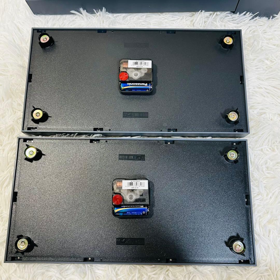 DULTON ダルトン グレー ダブルフェイスクロック レクタングル 時計