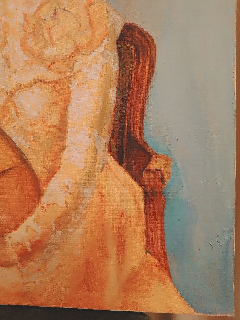 真珠夫人　肖像画　横山めぐみ　油絵　肉筆