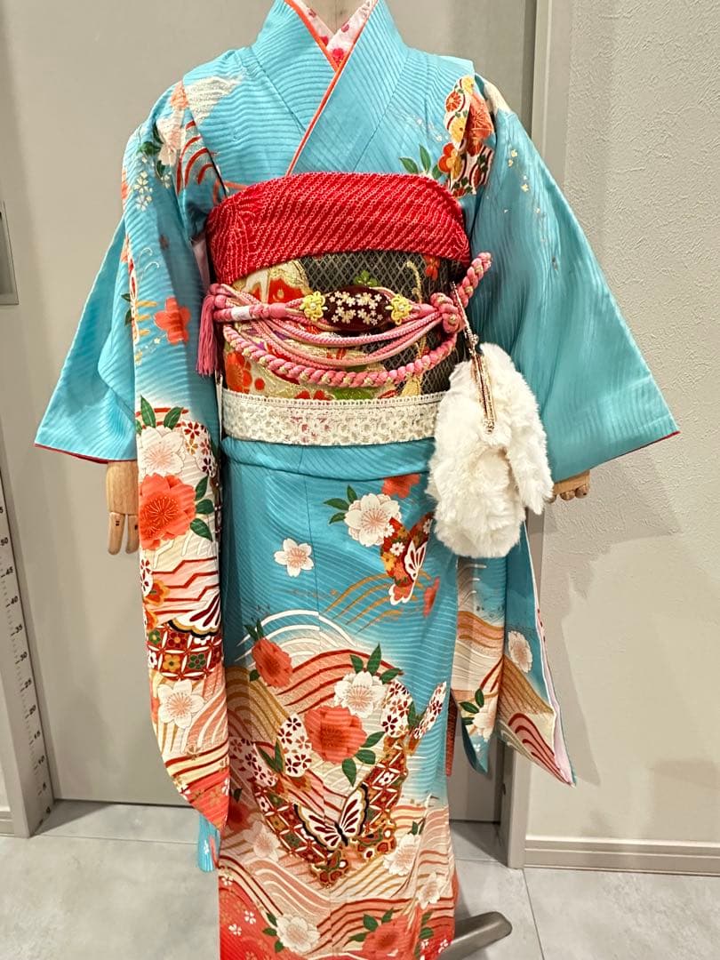 正絹　着物　フルセット　だらり帯　7歳