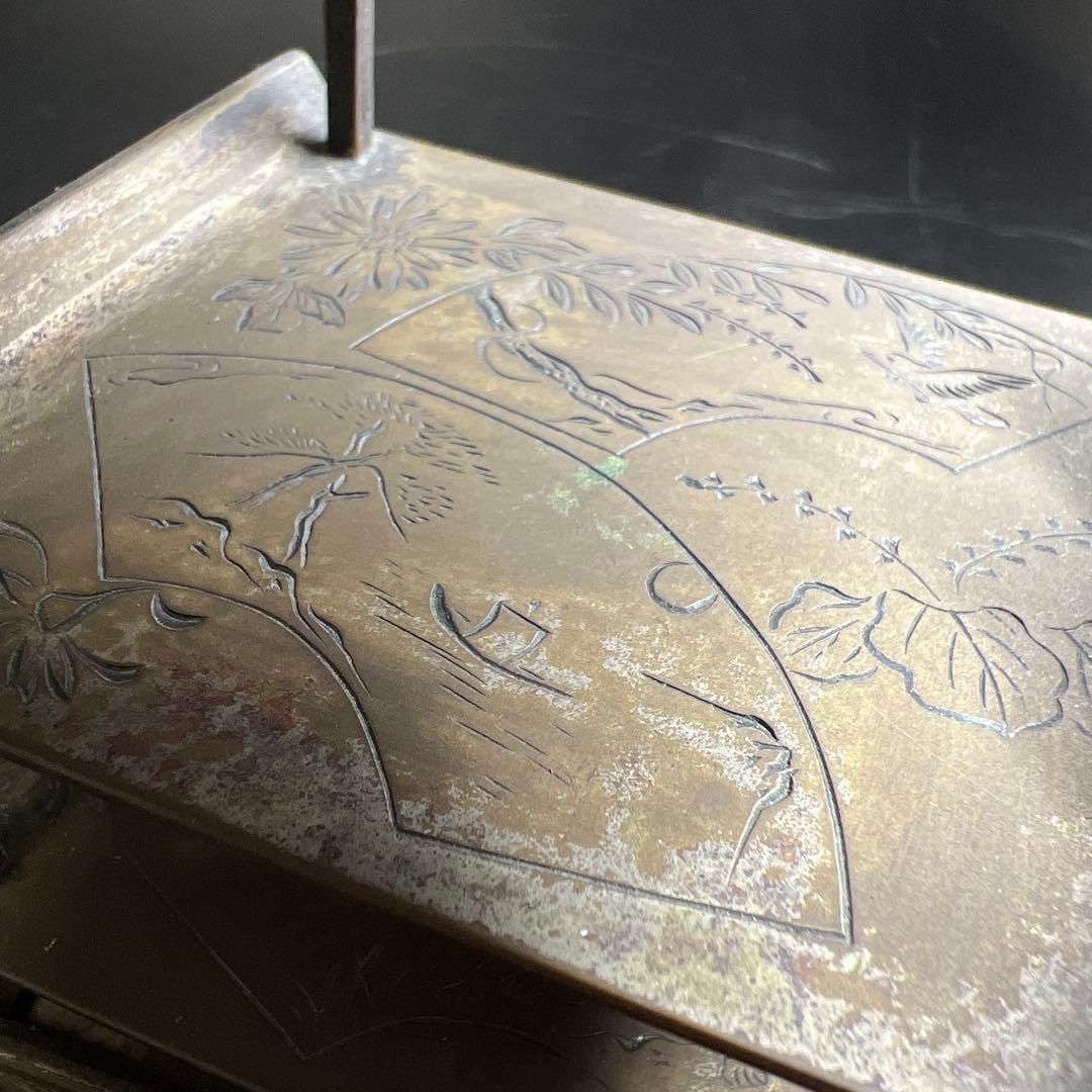 時代　金工　小引き出し　1012g/高さ13.8㎝　東Y7-0718⭐︎1Fトニオ