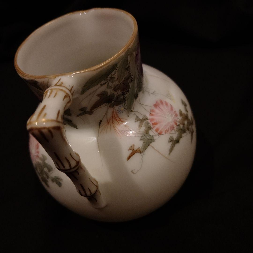 明治時代　横浜焼　井村彦次郎　朝顔　クリーマー　里帰り　輸出品