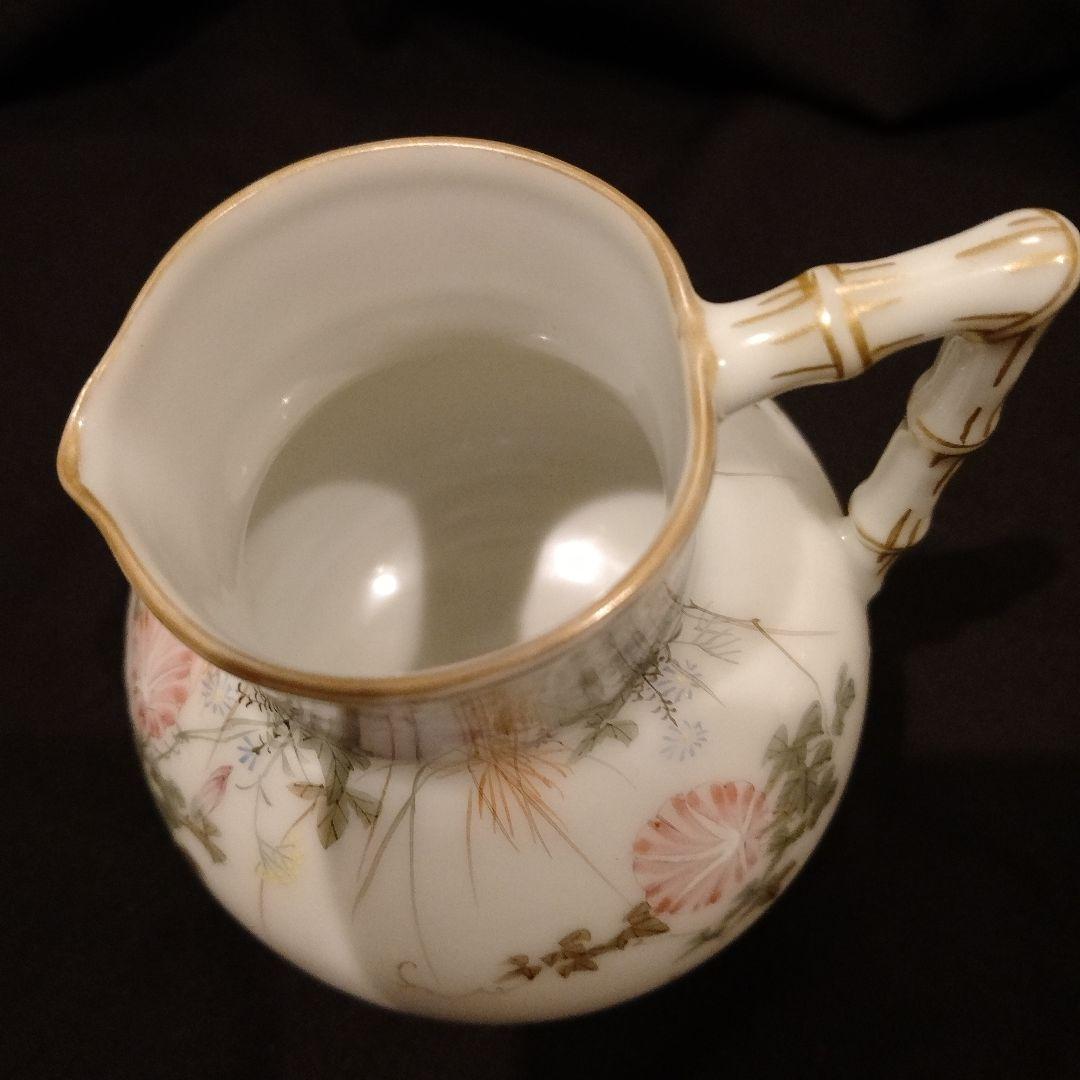 明治時代　横浜焼　井村彦次郎　朝顔　クリーマー　里帰り　輸出品