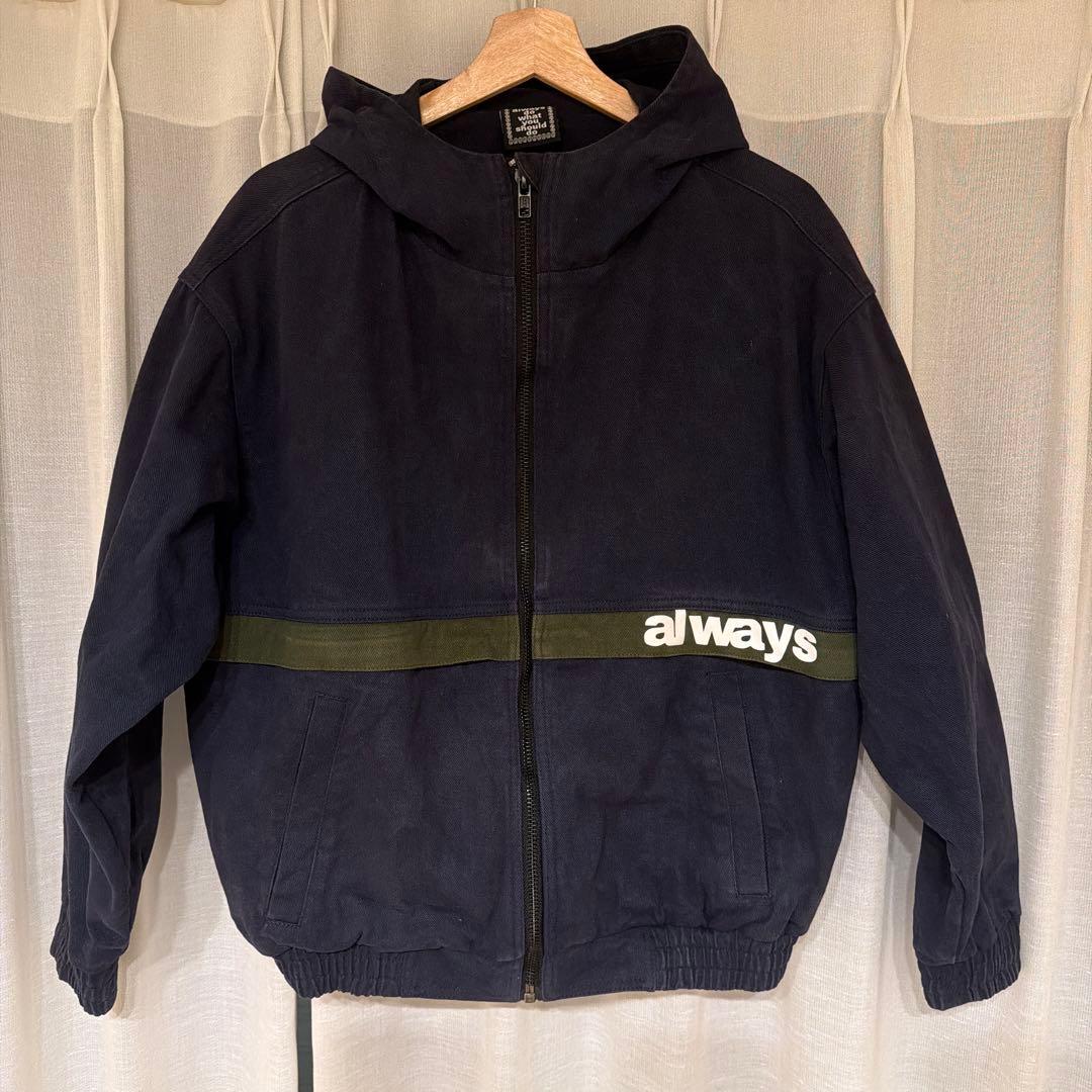 always フード付きネイビーブルゾン ジャケット ジャンパー M
