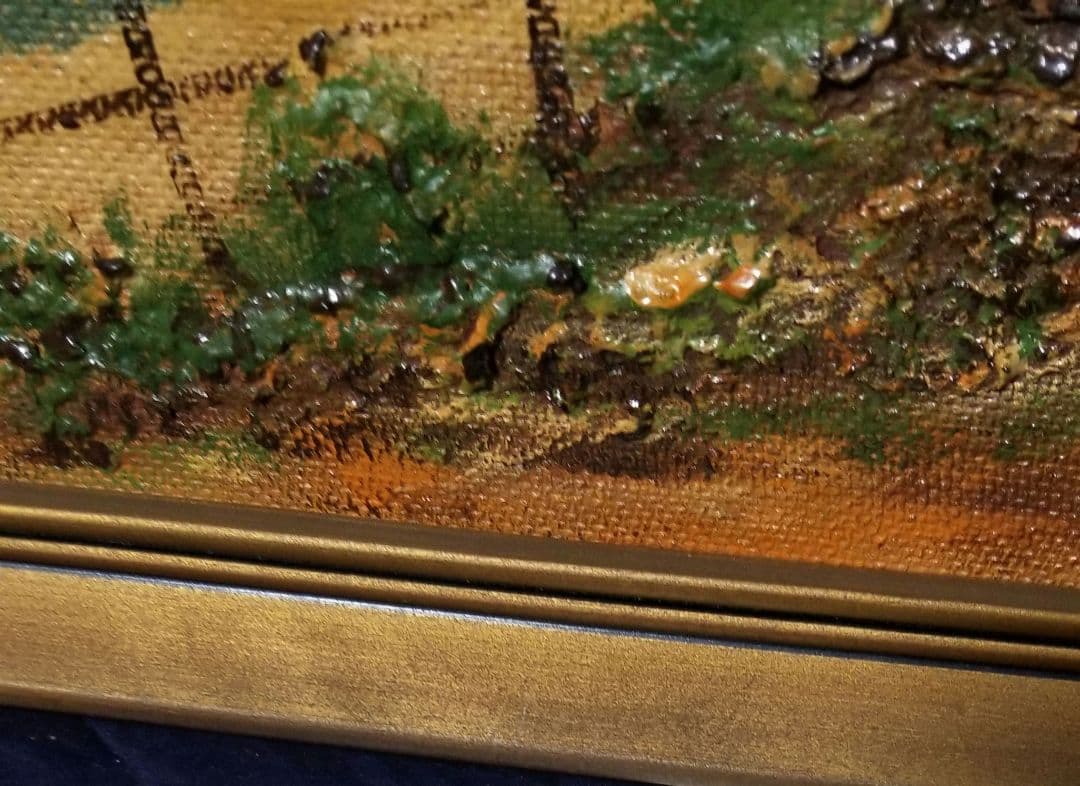 油彩のバリの風景画です