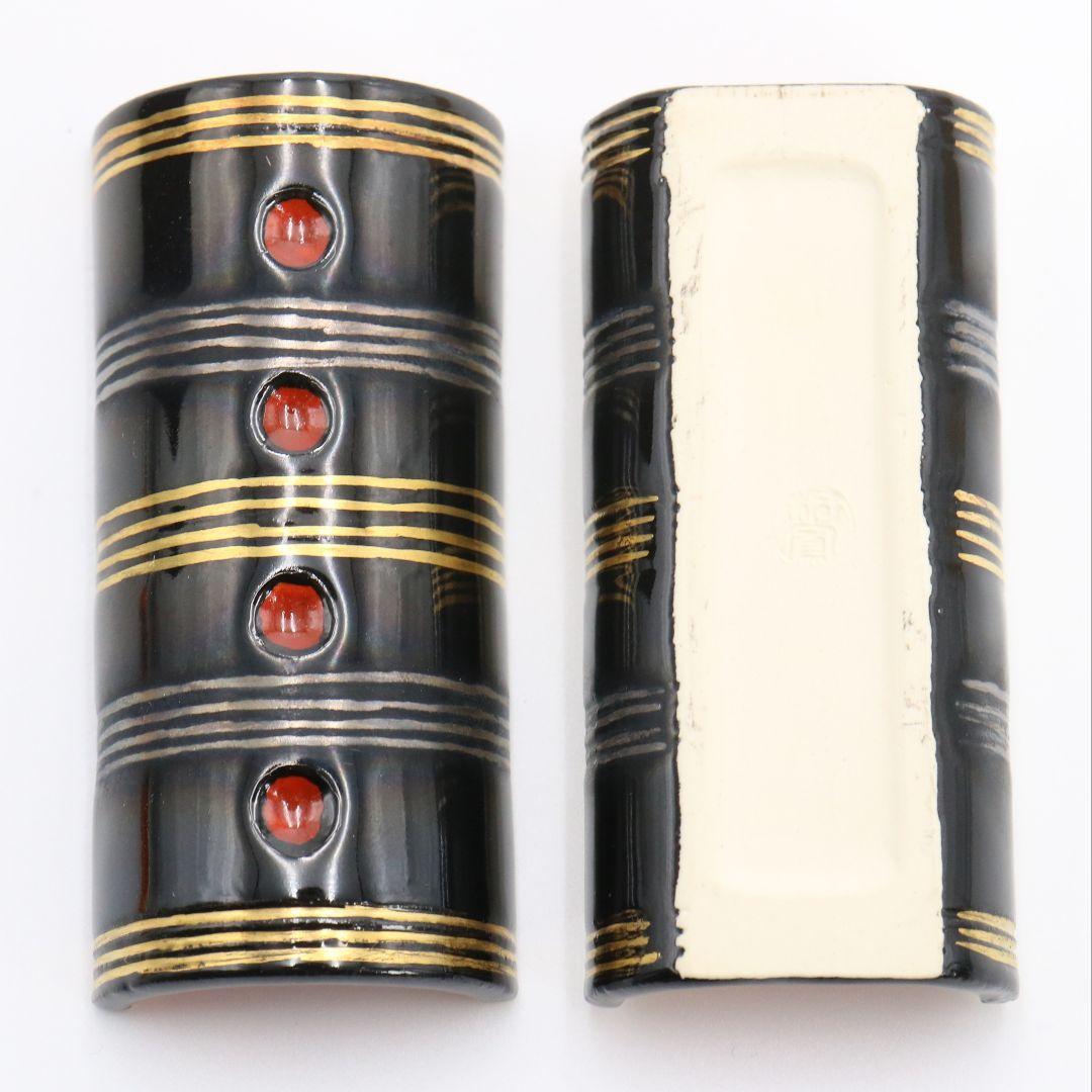 手塚桐鳳作 仁清筒香合 茶道具 共箱共布 共箱　C189　1F18