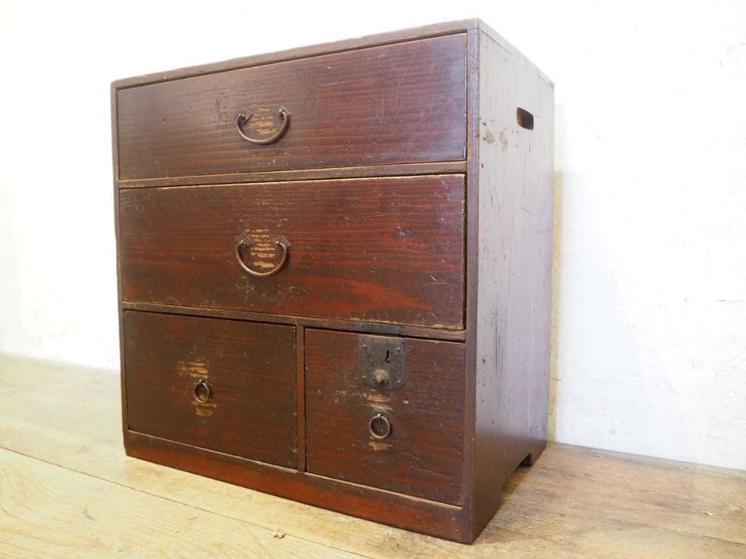 1188 アンティーク　小箪笥　和タンス　収納棚　引き出し　ケース　レトロ