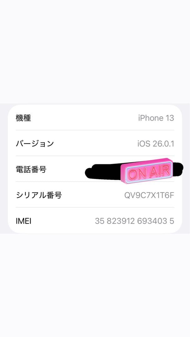 携帯電話本体 iPhone13 265GB