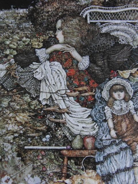 石阪春生、【二つの人形と〈女のいる風景〉】、希少な額装用画集より