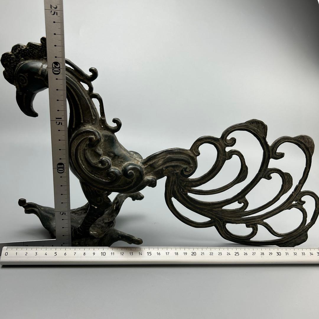 鳳凰のオブジェ　ビンテージ　金属製　置物