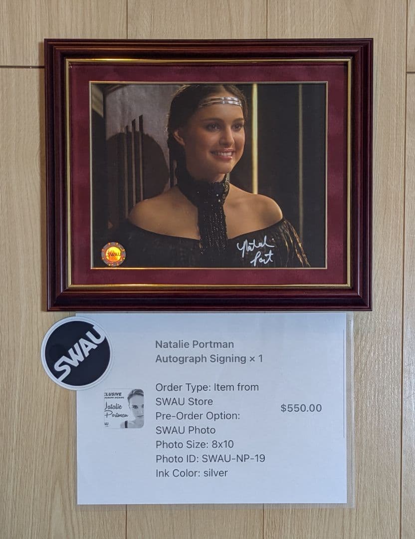 1/16迄出品　STARWARS　ナタリー・ポートマン　直筆サイン　SWAU