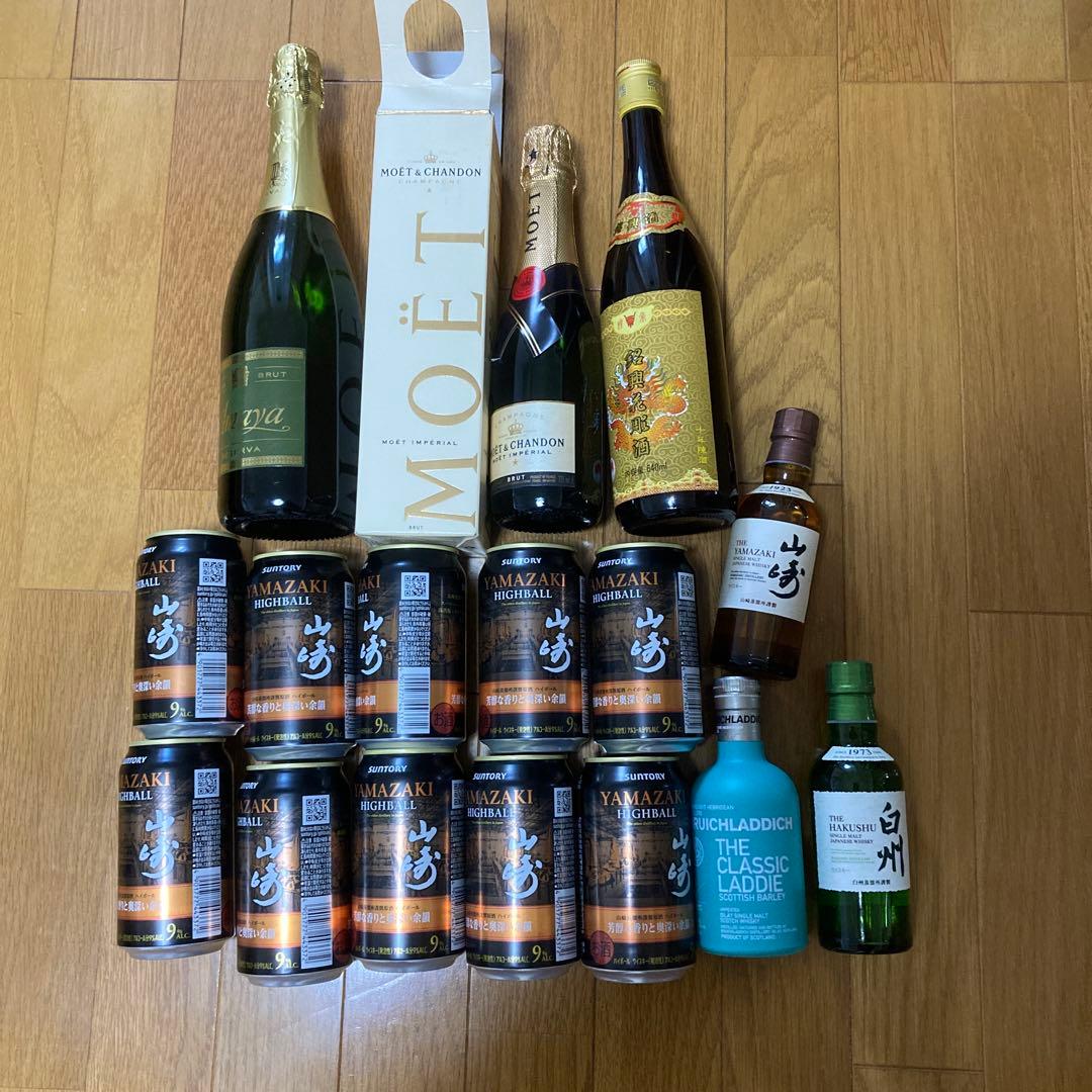 山崎ハイボール缶10本セットとウイスキー シャンパン　紹興酒 まとめ売り