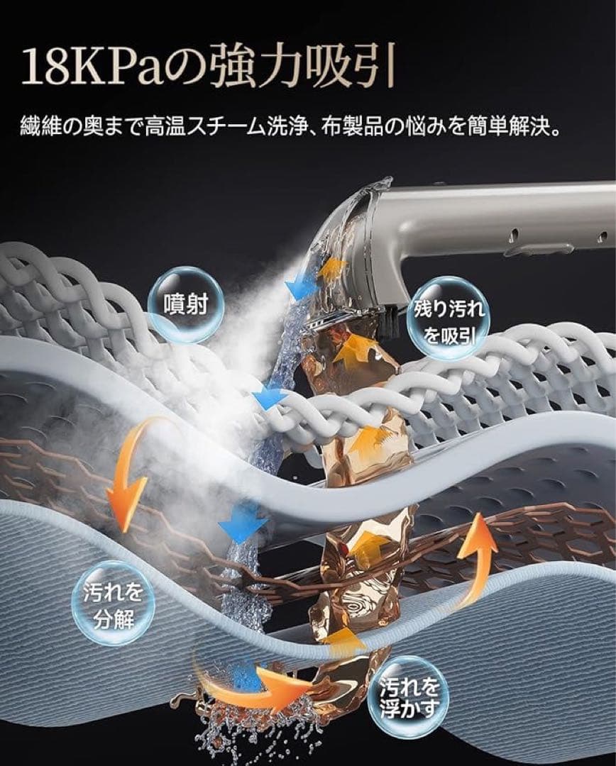 uwant高温リンサークリーナー 加熱式カーペットクリーナー100℃高温スチーム