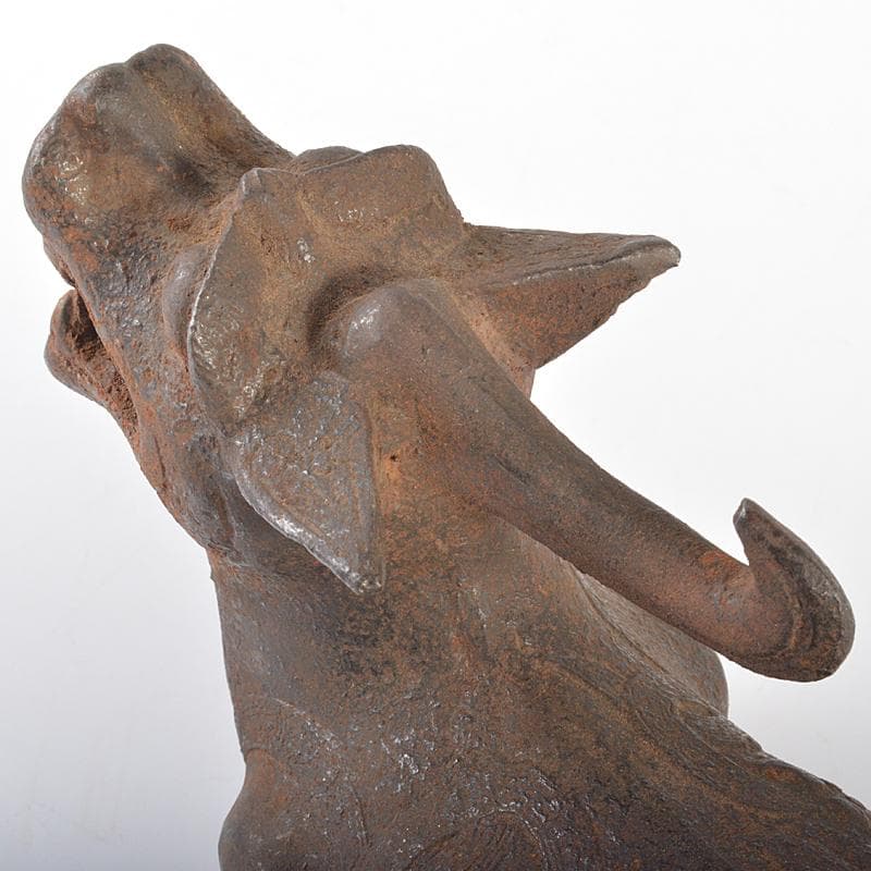 中国　古鉄　神獣　置物　M　R6845