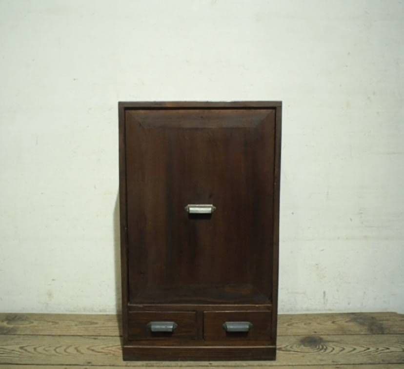 1058 ビンテージ　ケンドン扉の収納棚　飾り棚　本棚　ケース　古家具　レトロ