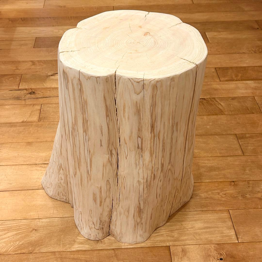 檜　丸太 スツール 特大　裾広がり　No.1171