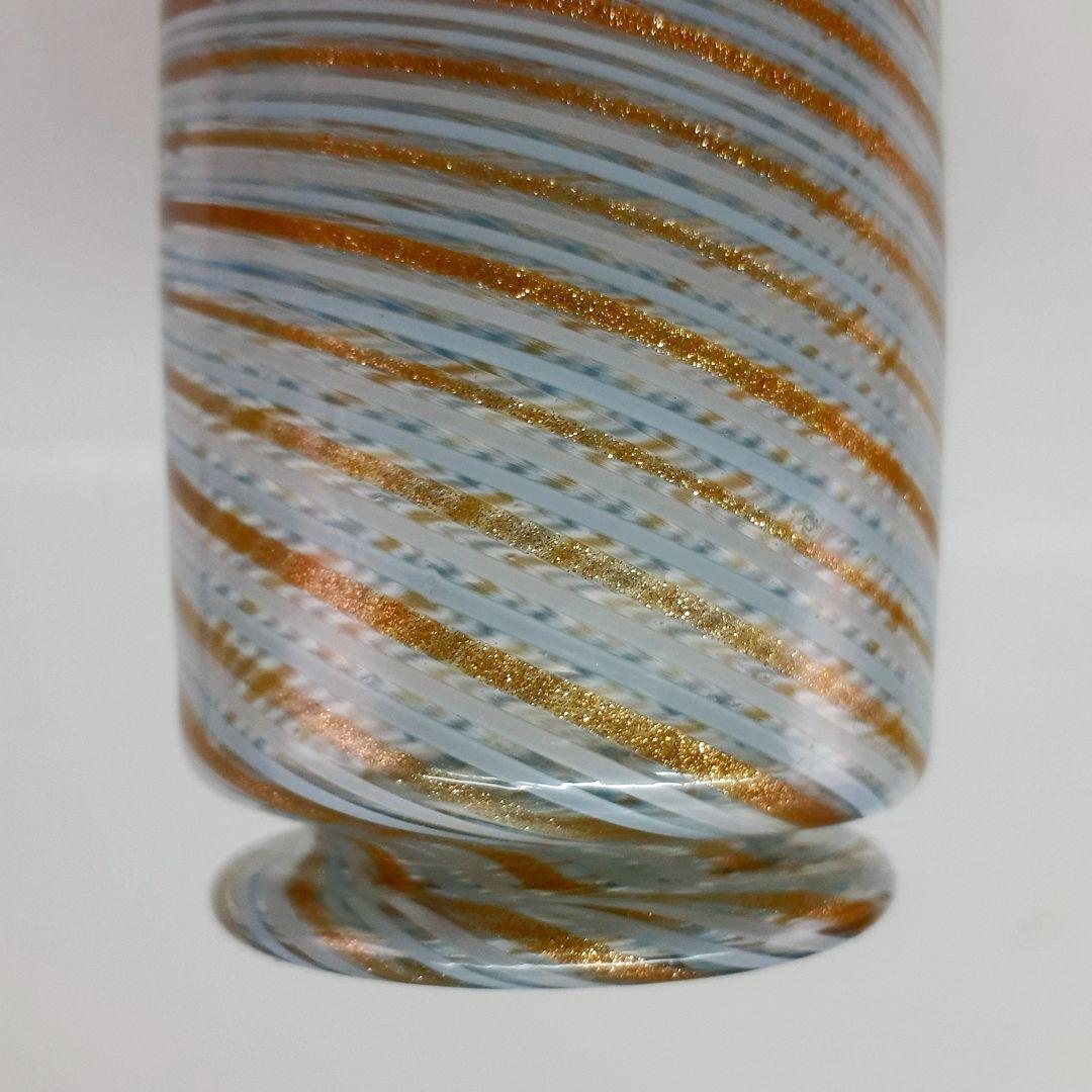 MURANO ムラノ 金彩 水色 ライン グラス
