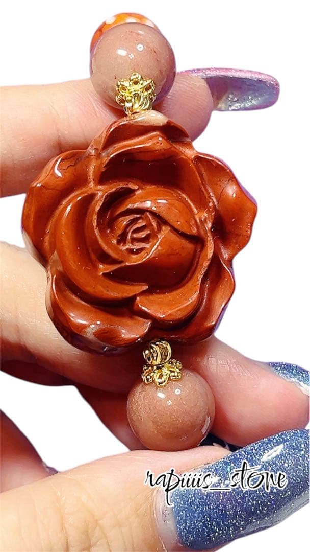 レッドジャスパー×薔薇×アラシャン×満天天珠×日月星天珠 猫ちゃん太極石2点