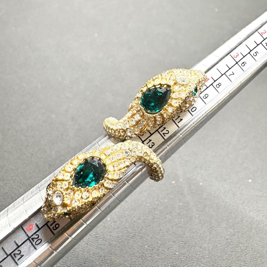 未使用保管品/希少✨グッチ 指輪 リング ラインストーン ヘビ スネーク