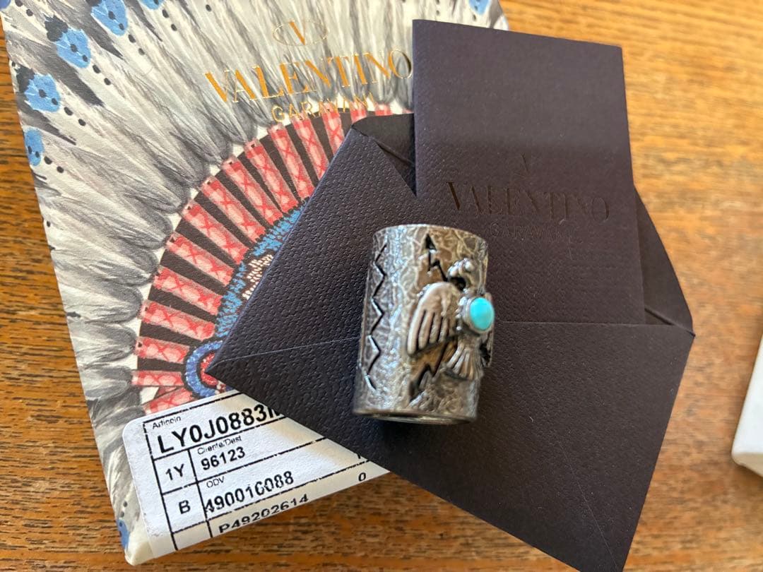VALENTINO スカーフリング インディアンジュエリー　ナバホサンダーバード