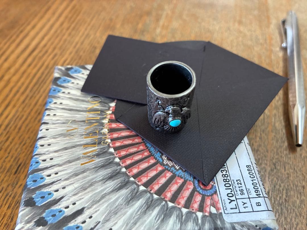 VALENTINO スカーフリング インディアンジュエリー　ナバホサンダーバード