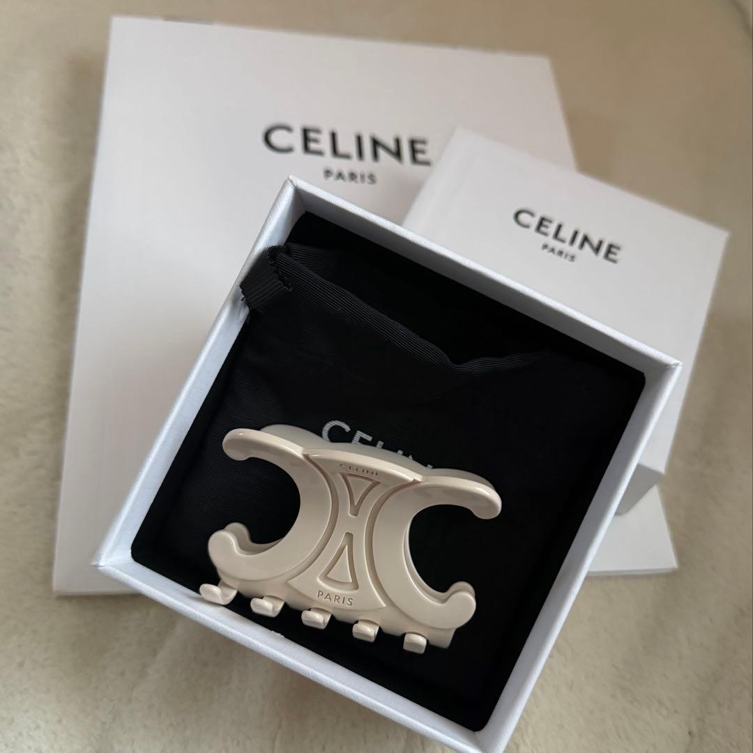 ★お値下げ検討いたします★美品 CELINE ラージ ヘアクリップ アイボリー