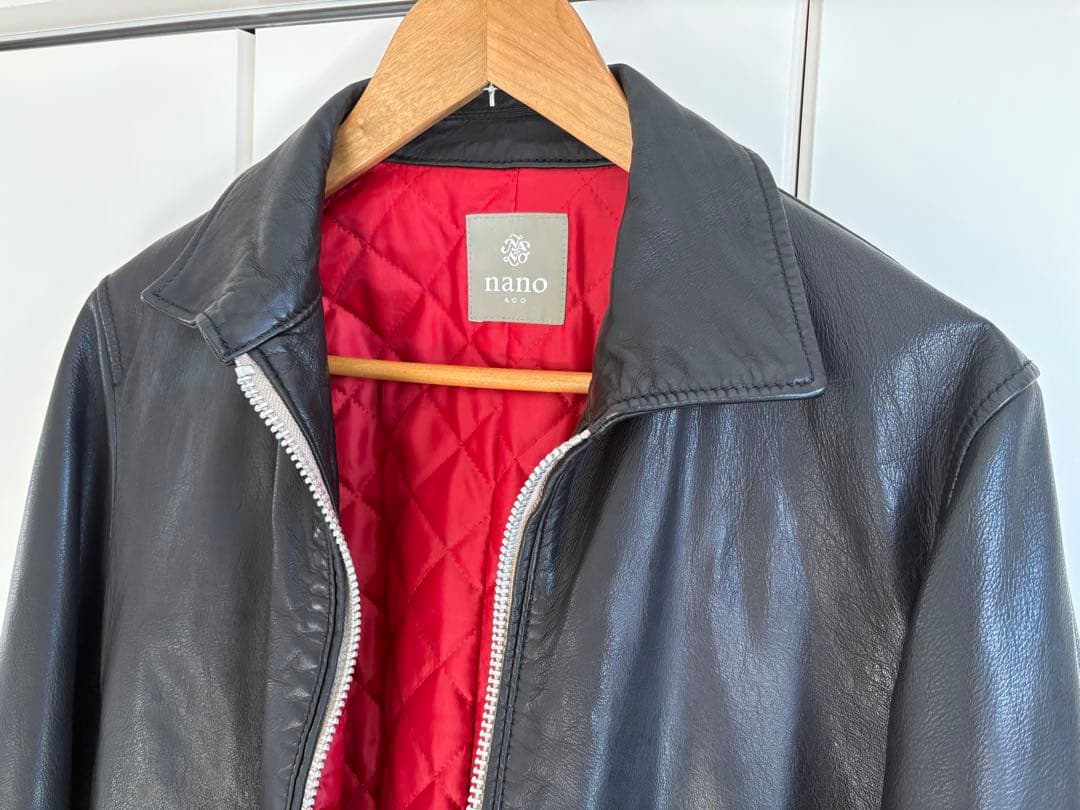 NANO universe ナノユニバース　シングルライダースジャケット 黒